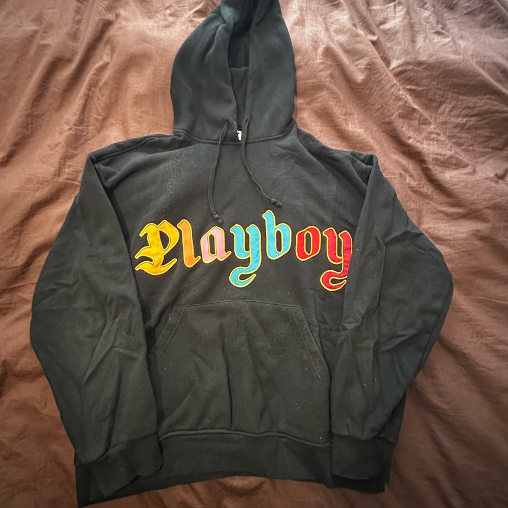 PLAYBOY Black Hoodie with Gold Label